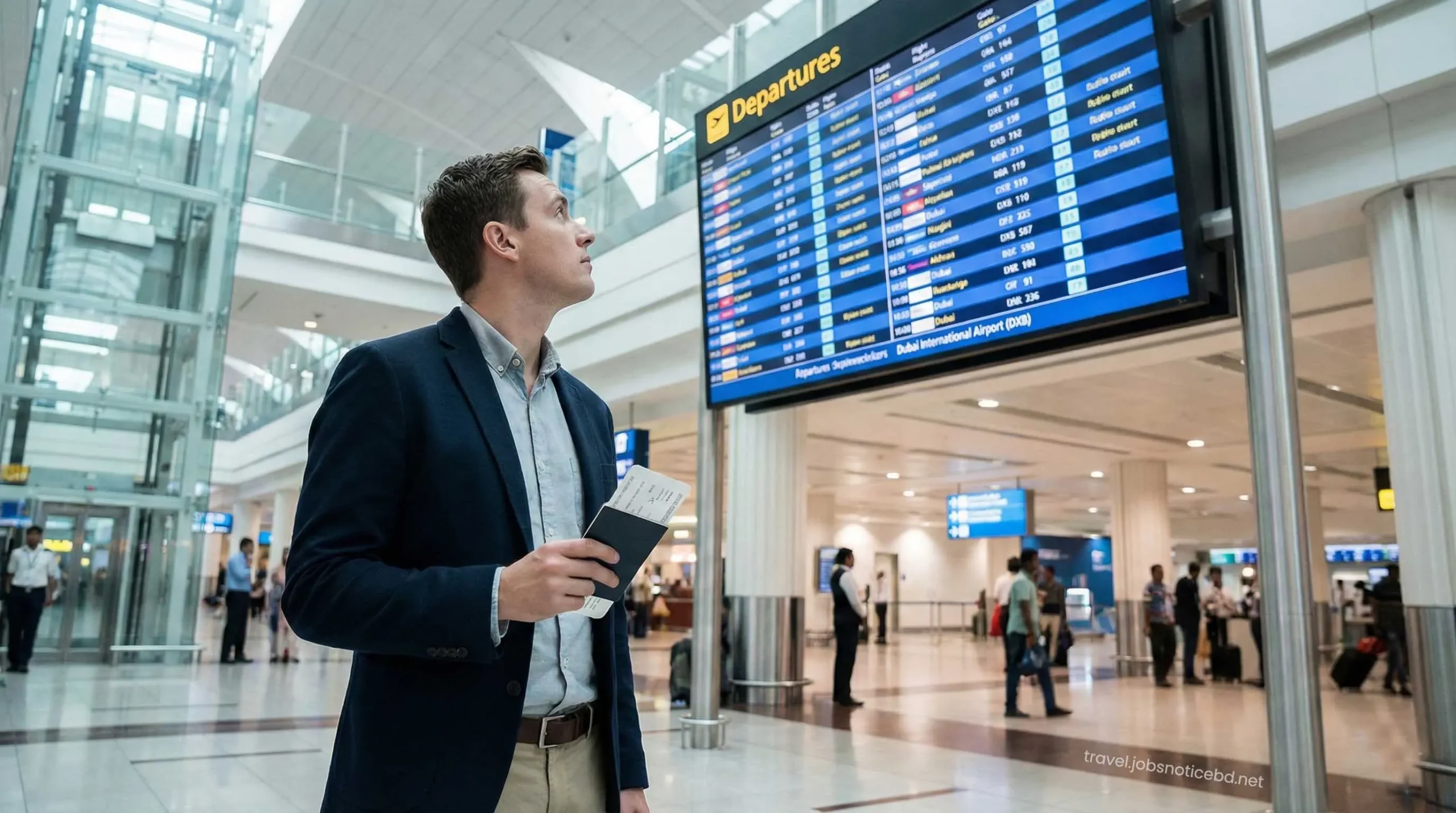 Traveler doing Airport to Airport visa change at Dubai International Airport.