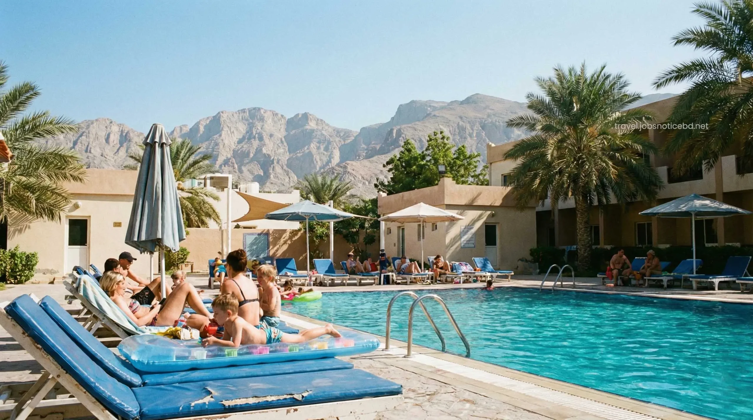 Swimming pool at budget family hotel in Ras Al Khaimah.