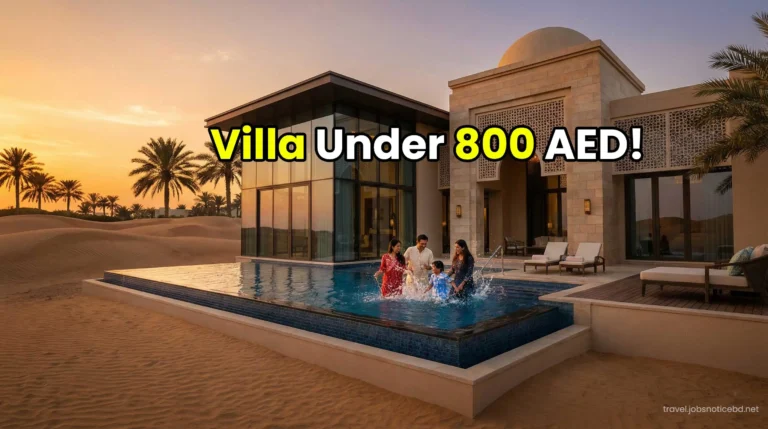 Affordable private pool villa in Ras Al Khaimah and Umm Al Quwain under 800 AED for families.