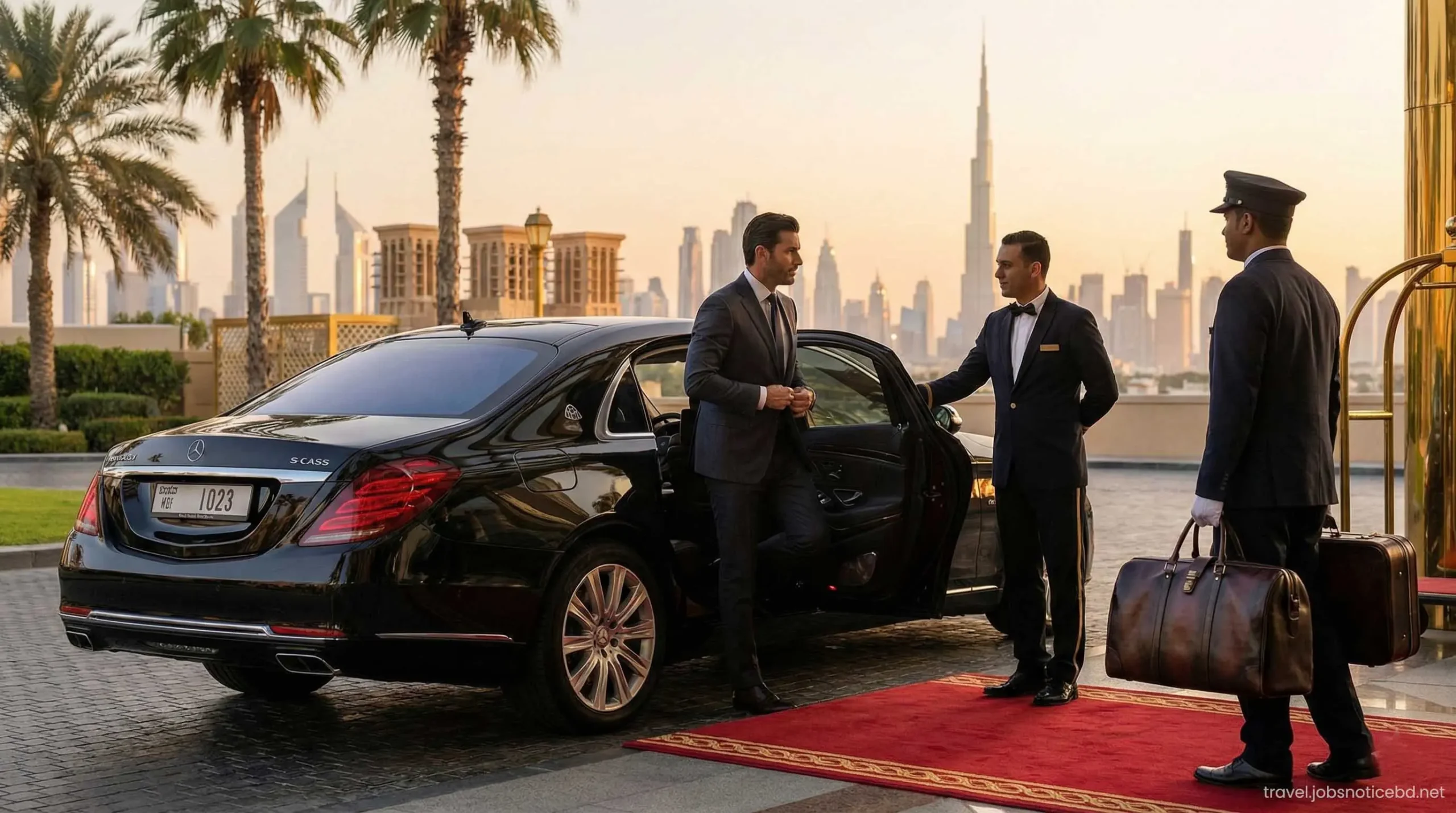 VIP hotel arrival in Dubai for GCC residents traveling from Saudi Arabia.