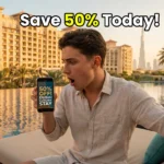 Man finding secret cheap hotel booking hacks in Dubai