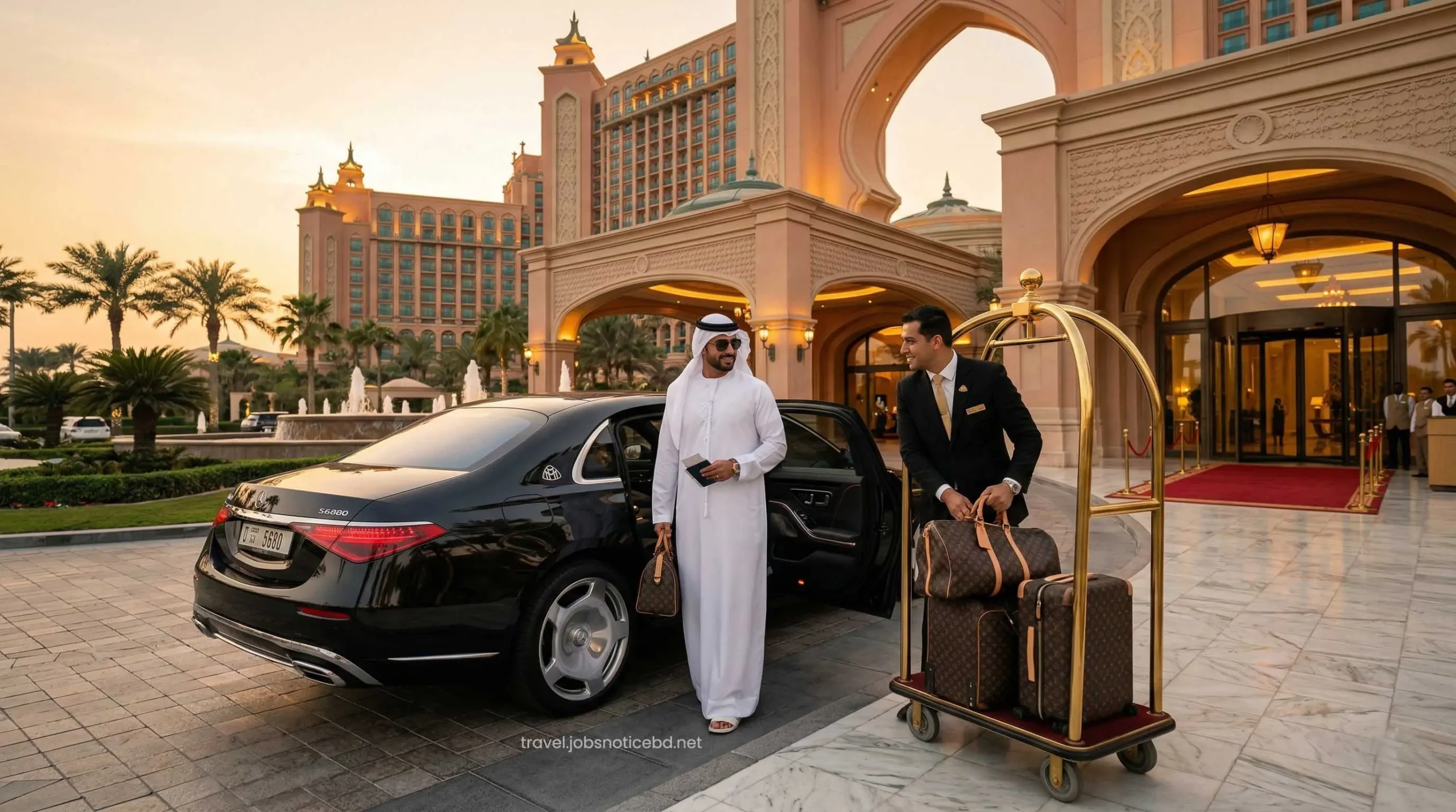 VIP Arab traveler arriving at Atlantis The Palm Dubai utilizing GCC resident offers.