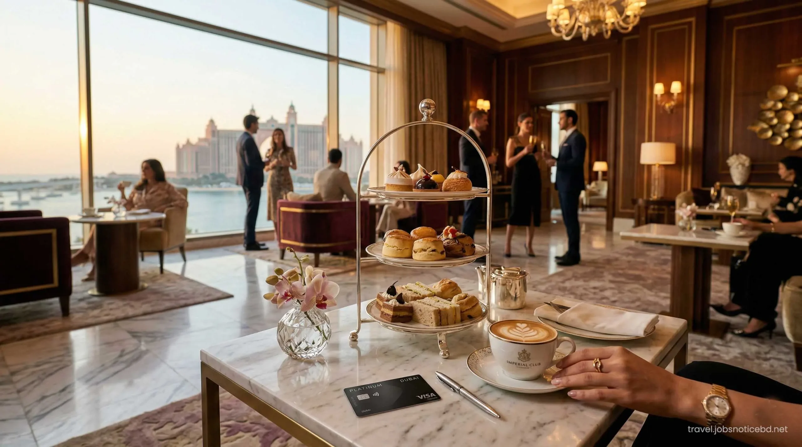 Afternoon tea and premium credit card at the Imperial Club Lounge Atlantis Dubai.