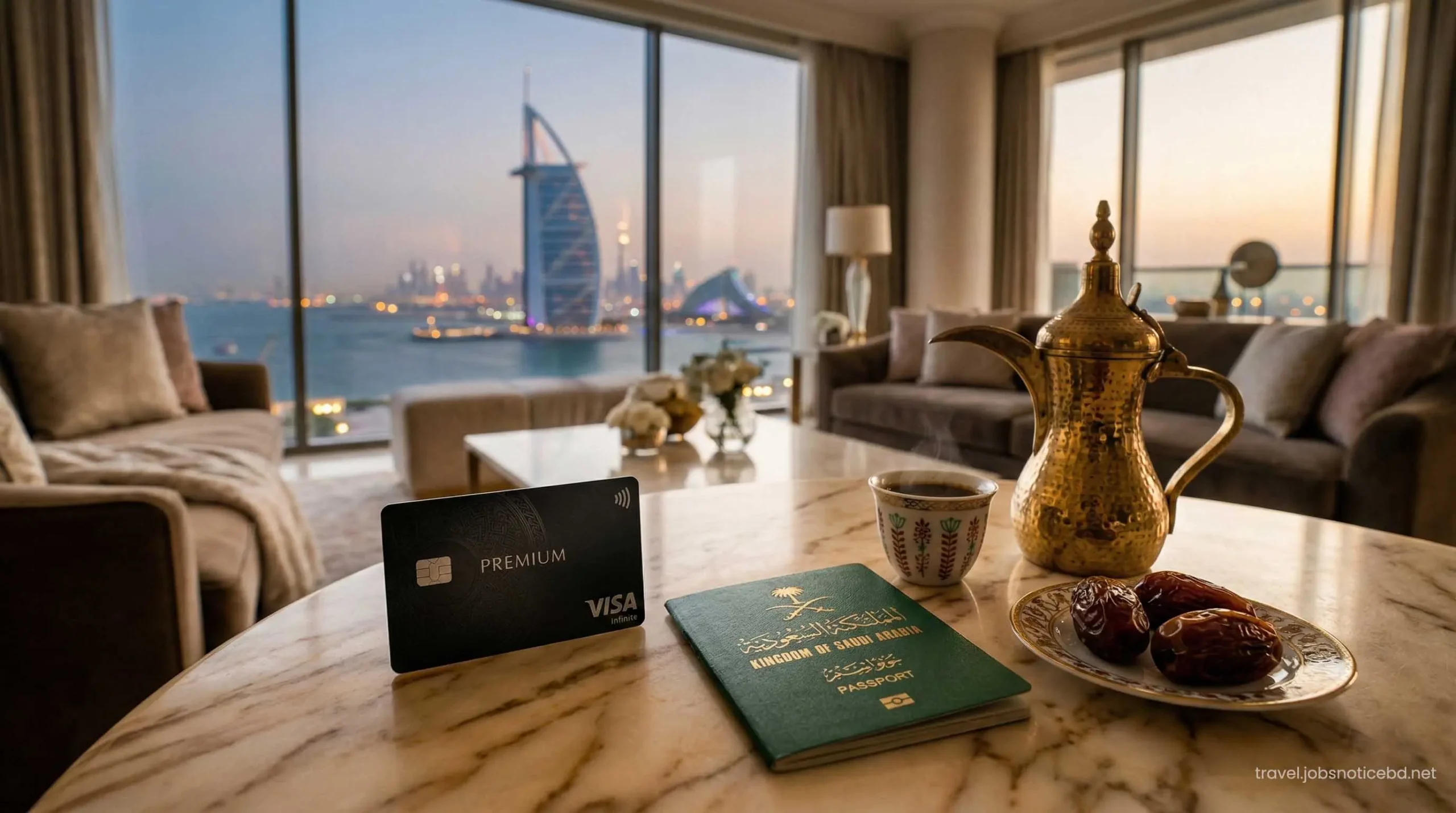Saudi passport and premium credit card for Atlantis Dubai VIP bookings.
